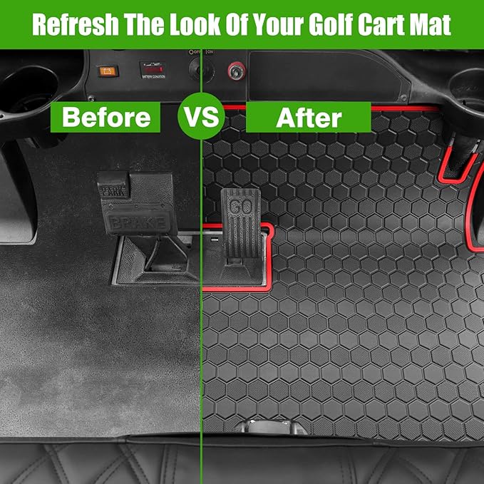 Club Car Precedent Golf Cart Full Coverage Floor Liner Mat, Fits Club Car Precedent (2004-2023), Onward & Tempo (2017-2023), Villager & V4L (2019-2023), Durable Anti-Slip Rubber
