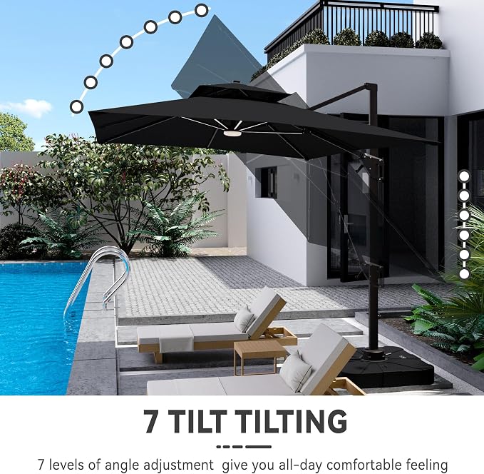 10x13 FT Outdoor Cantilever Patio Umbrella - Image 4