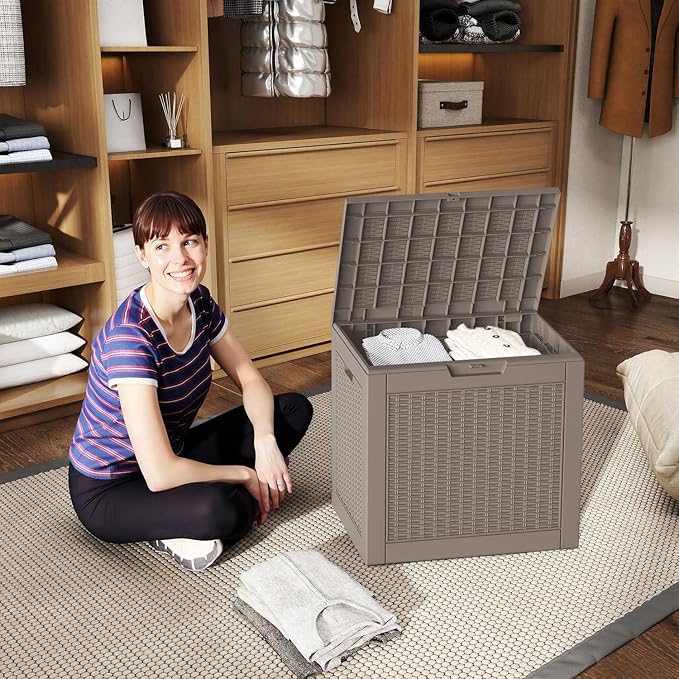 37 Gal Waterproof Outdoor Storage Box UV Resistant Deck Box | Storage bench - Image 5