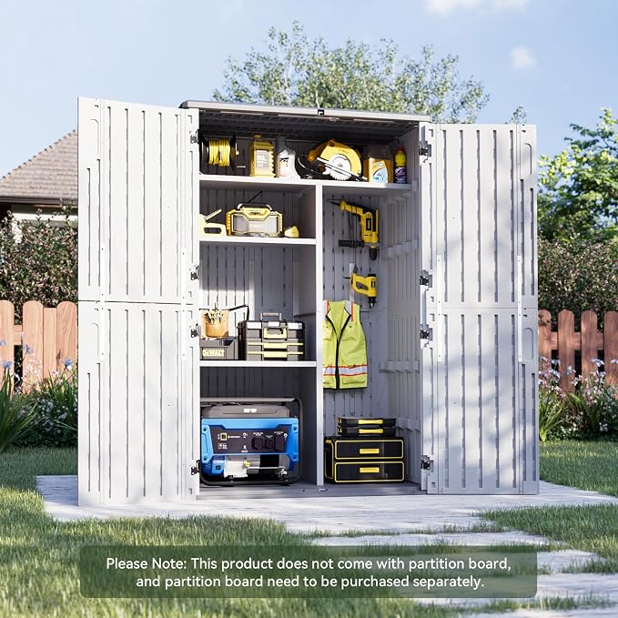 Aoxun Outdoor Storage Shed, 64 Cu.Ft Vertical Resin Sheds, Outdoor Waterproof - Image 9
