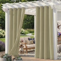 Set of 4 Outdoor Curtains for Patio Waterproof, Breathable Grommet Panels for by Sunshelf