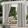 Set of 2 Outdoor Curtains for Patio Waterproof, Breathable Grommet Panels for by Sunshelf