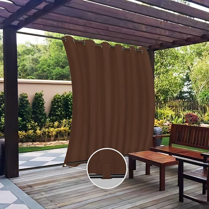 Easy-Going Outdoor Curtains for Patio 1 Panel, 110x120 inch, Weatherproof by Easy-Going