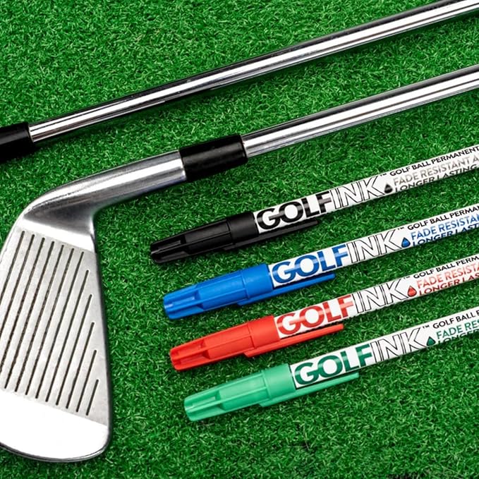 Flightpath GolfInk Marker Pens – Smudge-Free Tour Compliant Markers – Fine Tip, Leakproof Ink for Clean Golf Ball Identification or Liner Stencils – Long-Lasting, Permanent – 4 Pack (Multi)