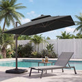 10x10 FT Patio Cantilever Umbrella, Rectangular Heavy Duty Offset Umbrella by VEGOND