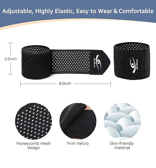 HiRui Wrist Compression Wraps, Wrist Brace Wrist Support for Sports, Mouse Hand, Mother's Hand, Carpal Tunnel Arthritis, Tendonitis - Premium Elastic & Breathable Mesh Fabric (Black, Small)