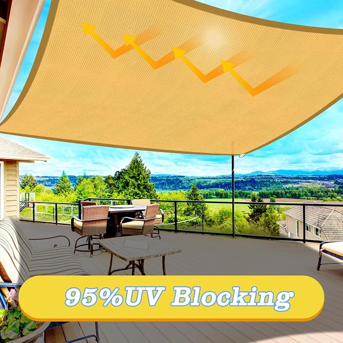 HappyTrends Sun Shade Sail, UV Protection Beach Shade Canopy Wind Sail | Heavy - Image 3