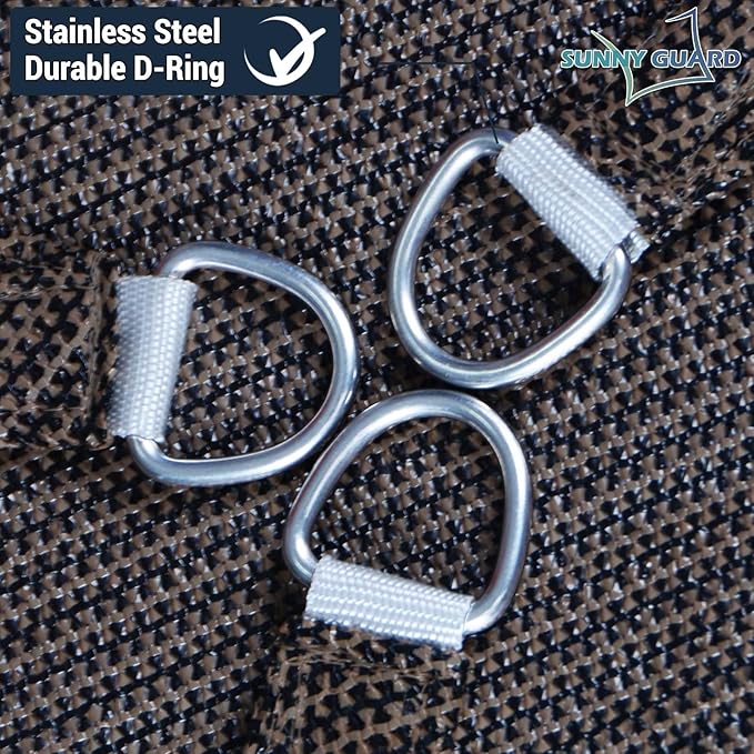 SUNNY GUARD Custom Size 15'x22' Rectangle Brown UV Block Sunshade - Image 6