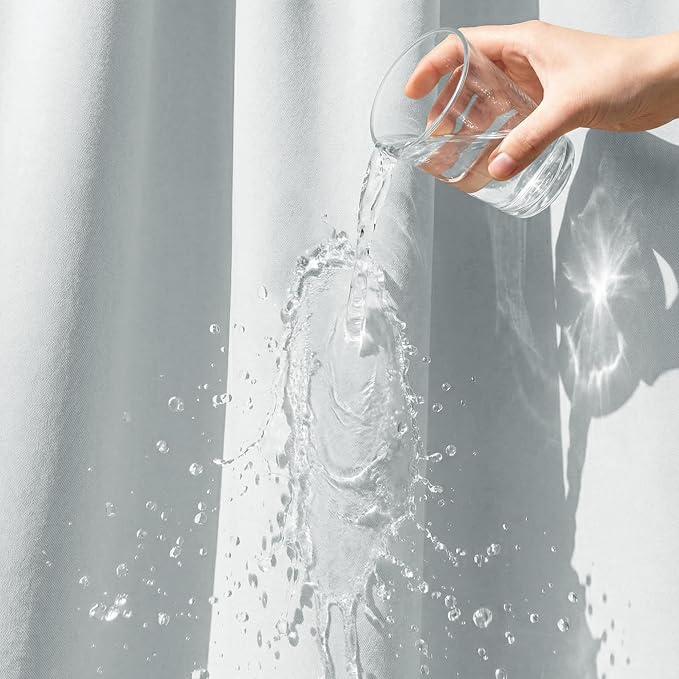 Outdoor Curtains Waterproof W52 x L95 Inch Greyish White, 1 Panel | Thermal - Image 4