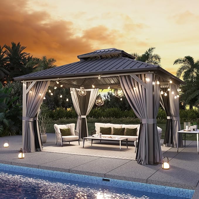 Aoxun Gazebo 12x14 Hardtop Gazebo - Image 9