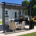 PURPLE LEAF Outdoor Pergola 10' X 10' Retractable Canopy Aluminum, Custom Shade by PURPLELEAF