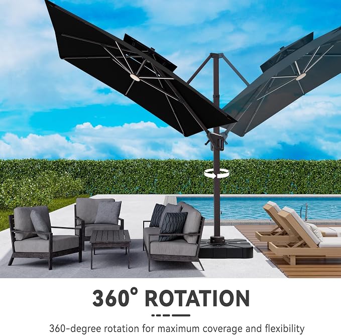10x13 FT Outdoor Cantilever Patio Umbrella - Image 3