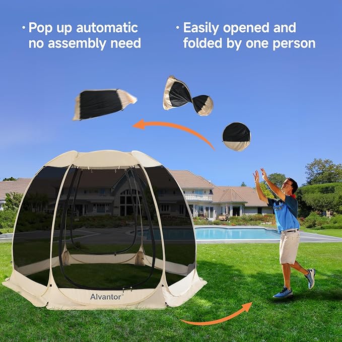 Alvantor Pop Up Screen House Tent, Instant Outdoor Gazebo - Image 3