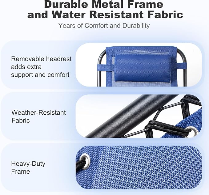 Nazhura Set of 2 Relaxing Recliners Patio Chairs Adjustable Steel Mesh Zero - Image 6