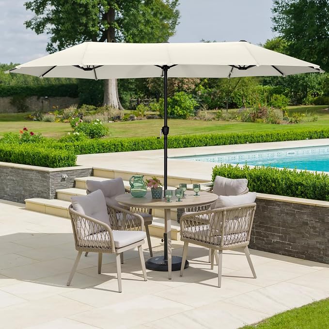 HERA'S PALACE 13 Ft Double-Sided Twin Patio Umbrella, Outdoor Double Sided - Image 5