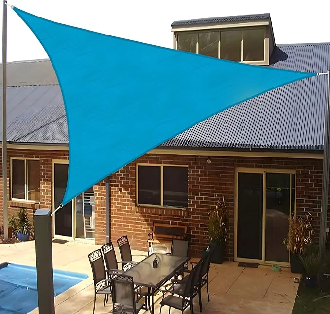 Sun Shade Sail 16' x 16' x 16' Turquoise Blue Triangle Shade | Outdoor sun - Image 9
