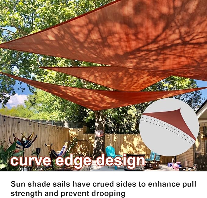 Sun Shade Sail 10'x15'x18' Terra Red Triangle Custom Size | 95% UV Block - Image 3