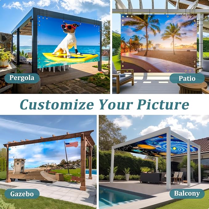 Shade&Beyond Custom Design Patio & Gazebo Backdrop Screen, Full-Color Printed - Image 6