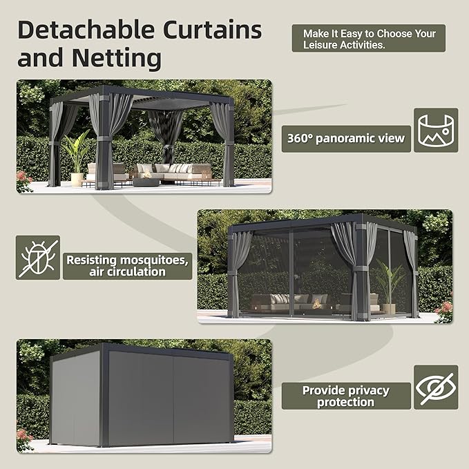 Airwire 10x12 FT Louvered Pergola - Image 6