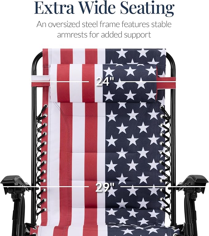 Best Choice Products Oversized Padded Zero Gravity Chair, Folding Outdoor Patio - Image 3