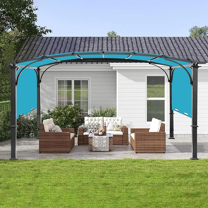 200x103 in Pergola Canopy Replacement Shade Cover Only, Turquoise | Fits 10x10 - Image 6