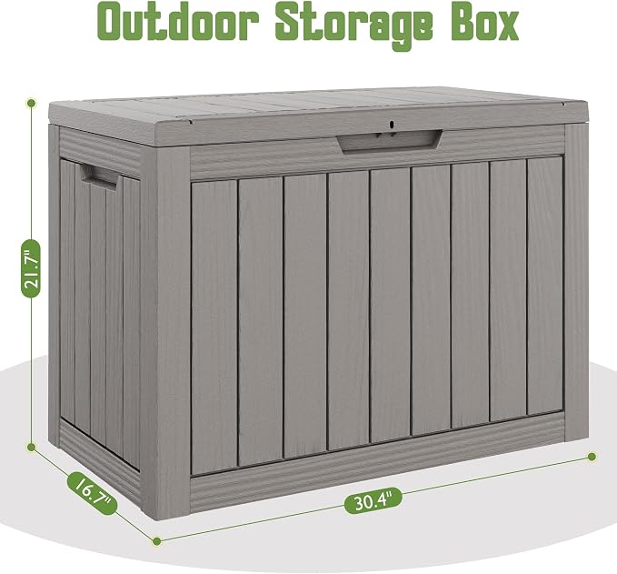 50 Gallon Outdoor Storage Box, All-Weather Resin Deck Box Outdoor Waterproof - Image 2