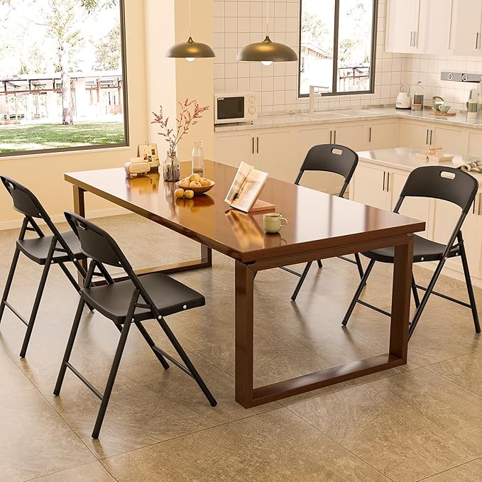 Bonnlo 6-Pack Black Plastic Folding Chairs, Portable Seat - Image 7