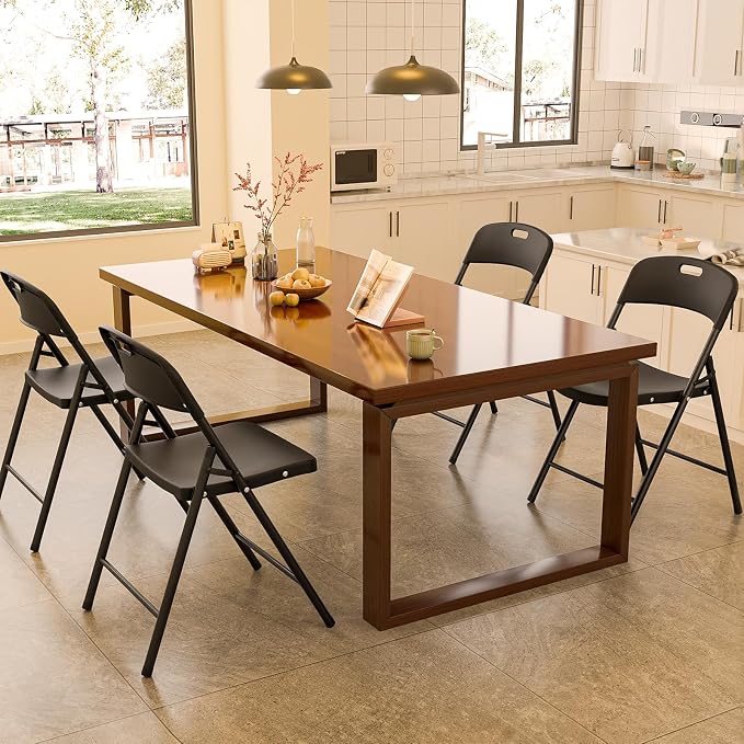 Bonnlo 10-Pack Black Plastic Folding Chairs, Portable Seat - Image 7