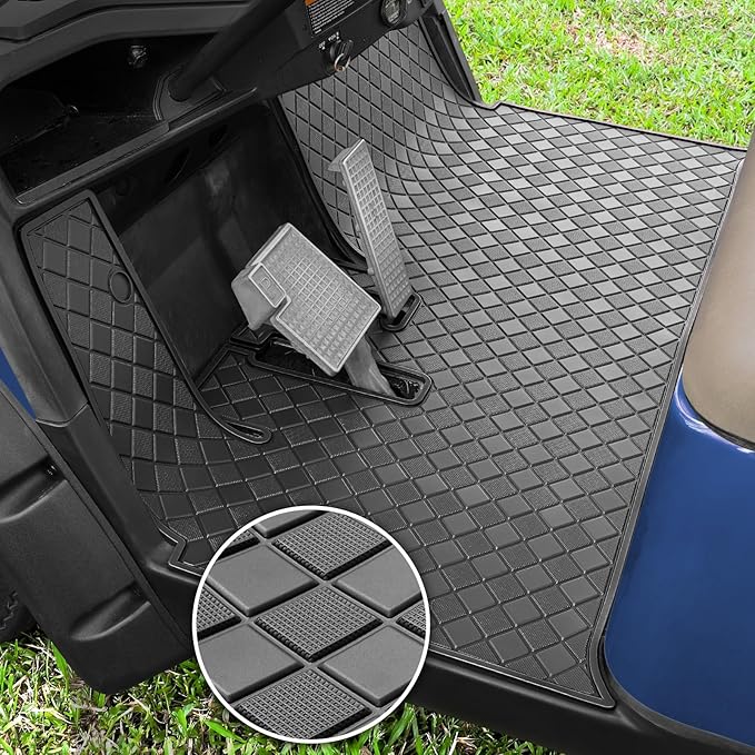 Golf Cart Floor Mat for Yamaha,Customize Non-Slip Full Coverage Liner Matt Replacement Fits to Yamaha G29/Drive, Drive2,Adventurer,QuieTech 2017+,Durable Easy to Clean
