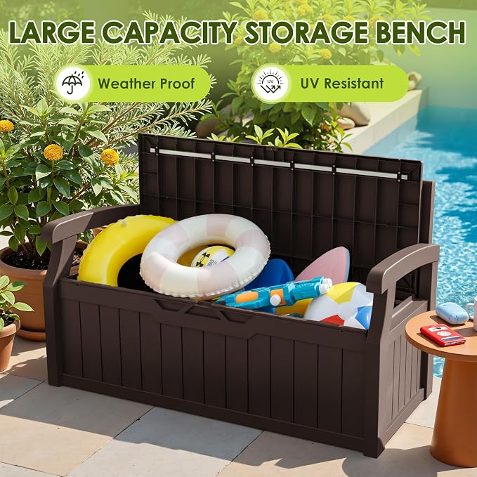 Greesum 80 Gallon Heavy-Duty Outdoor Storage Bench - Image 7