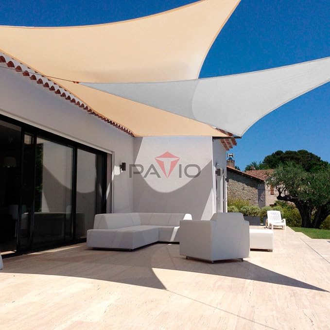Patio Paradise 25' x 25' x 25' Sun Shade Sail Triangle Canopy Shade Cloth - Image 5