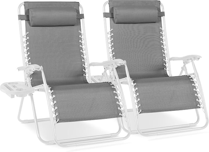Best Choice Products Set of 2 Extra Wide Adjustable Steel Mesh Zero Gravity by Unknown