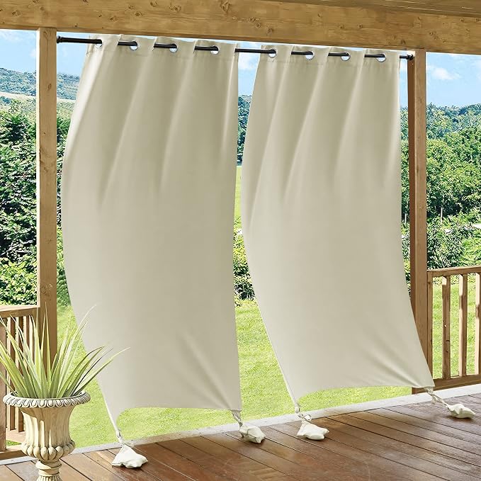 RYB HOME Outdoor Curtains for Patio Waterproof, Windproof by RYBHOME