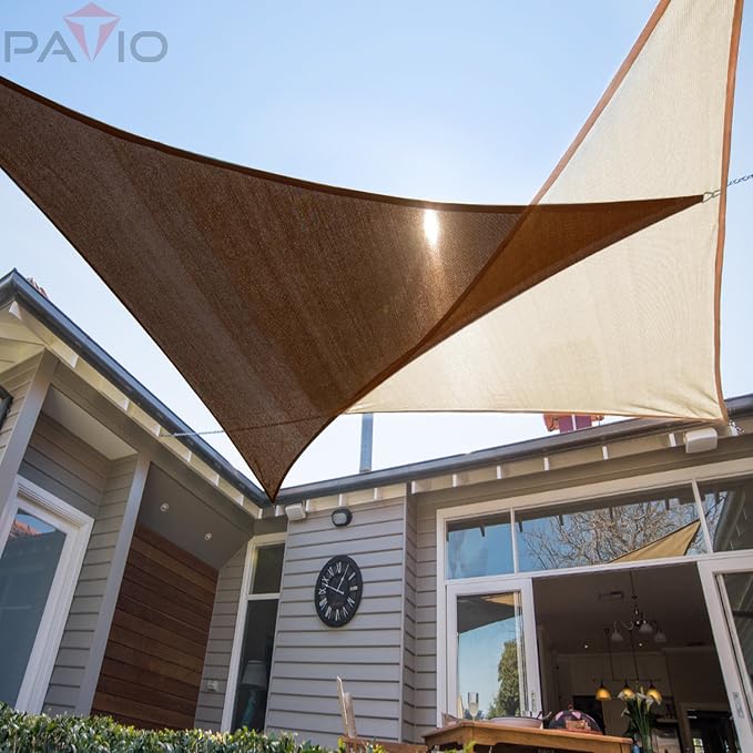 Patio Paradise 6' x 6' x 6' Sun Shade Sail Triangle Canopy Shade Cloth Fabric - Image 5