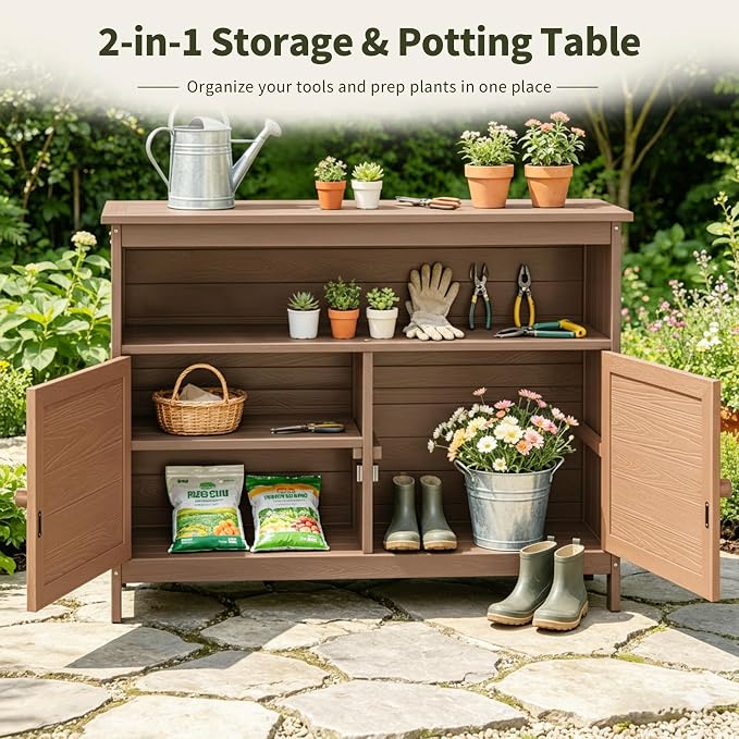HIPS All-Weather Outdoor Storage Cabinet, Outdoor Sideboard - Image 6