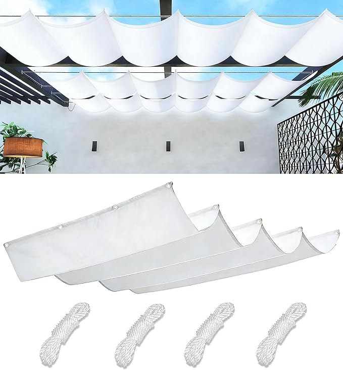 Retractable Waterproof Wave Sun Shade Canopy Pergola Cover Shade Sail Awning by WoaceSunShadeSail