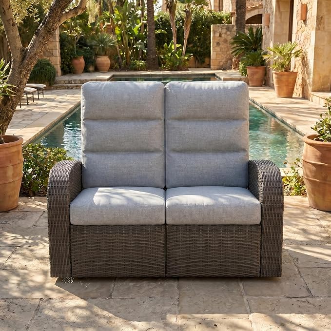 Oversized Wicker Outdoor Recliner Lovseat by LayinSun