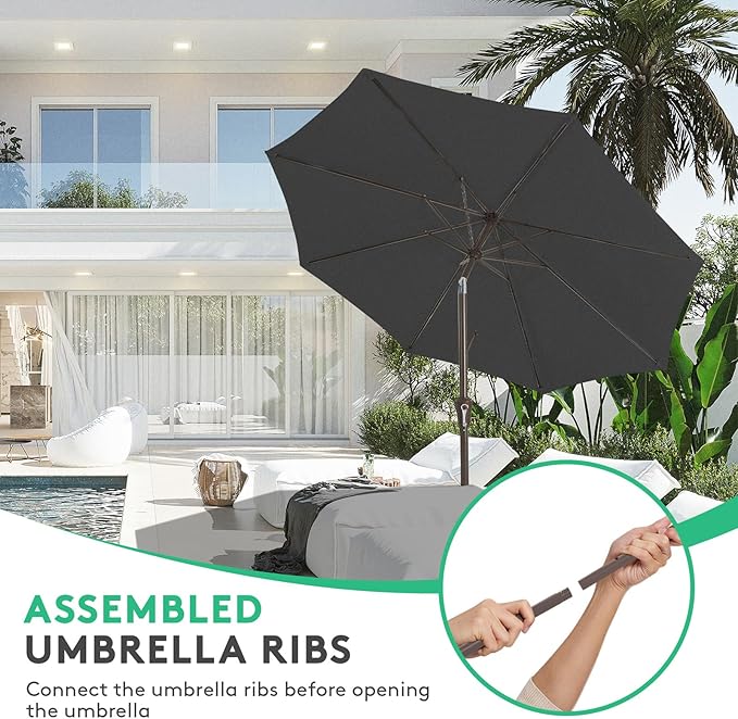 JEAREY 10 ft Outdoor Patio Umbrella w/Tilt and Crank - Image 4