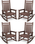 SERWALL Outdoor Rocking Chair Set of 4, HDPE Rocker by SERWALL