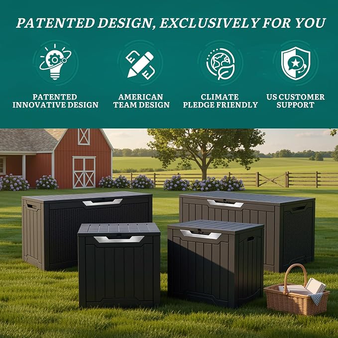 YITAHOME 80 Gallon Outdoor Storage Box | Large Water Resistant Resin Deck Box - Image 9