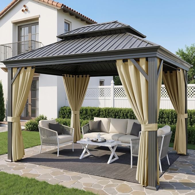 Outdoor Curtains Waterproof W52 x L84 Inch Cream Beige, 1 Panel | Thick Fabric - Image 2