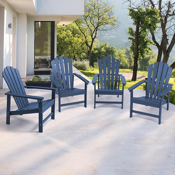 Oversized Stackable Adirondack Chair Set of 4, HDPE Fire Pit Chair | All-Weather - Image 7