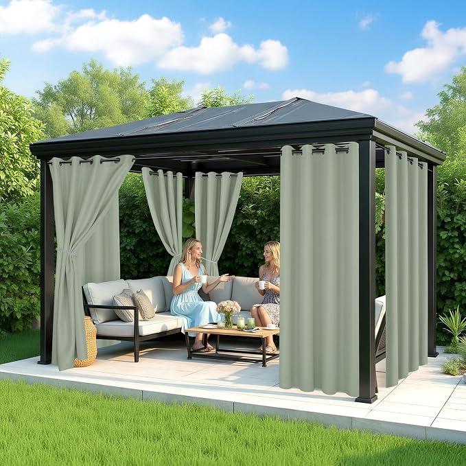 Patio Curtains Outdoor Waterproof, Privacy Drapes | Weatherproof & Sun Blocking - Image 4