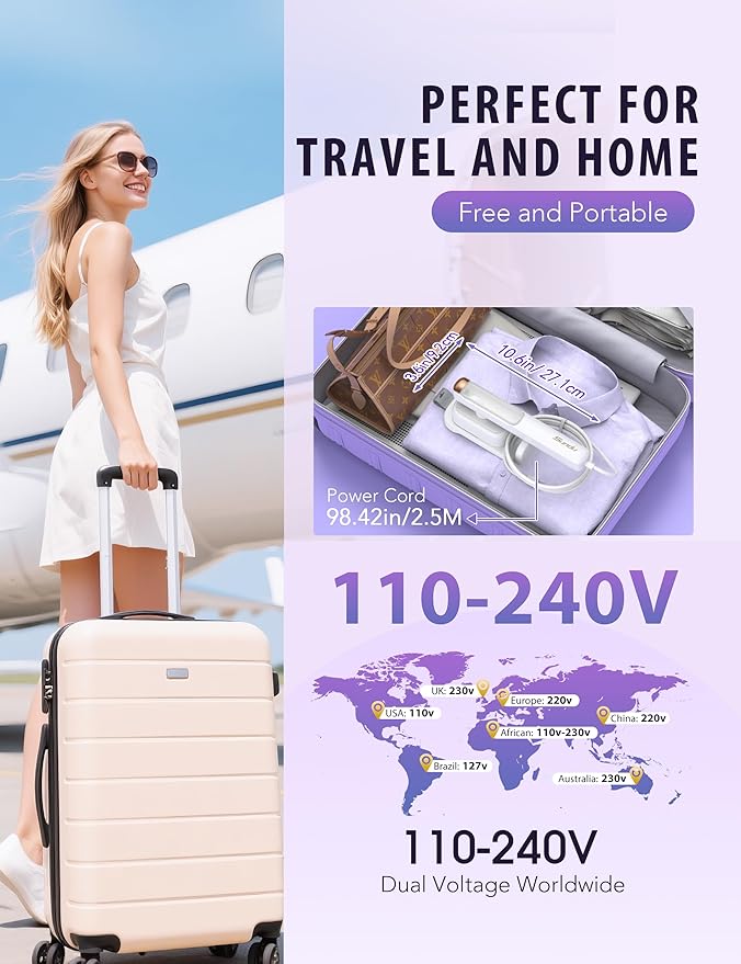 Steamer Iron for Clothes, Portable 2 In 1 Travel Handheld Garment Steamer,20 Minutes of Continuous Steam,100ml Water Tank,Steamer Ironing Gloves,1000W Light Steam Iron for Travel and Home