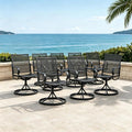 Outdoor Patio Dining Chairs Set of 8, All-Weather Metal Mesh Chairs by Unknown