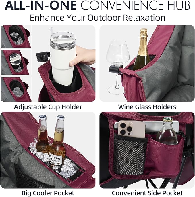 Oversized Camping Chair for Adults 2 Pack - Image 4