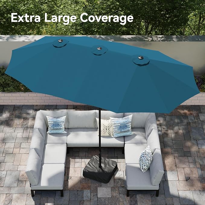 PHI VILLA 15ft Large Outdoor Patio Umbrella - Image 2