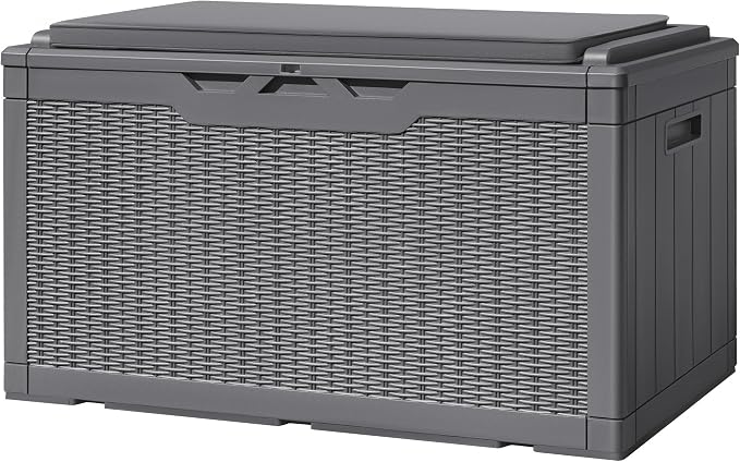 Greesum 100 Gallon Resin Deck Box Large Outdoor Storage by BuynowfromGreesum