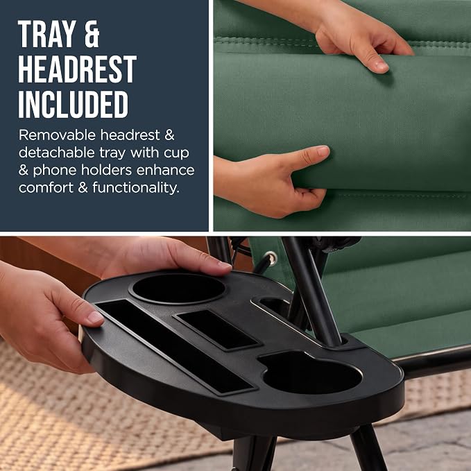 Best Choice Products Oversized Padded Zero Gravity Chair w/Canopy Headrest Cup - Image 9