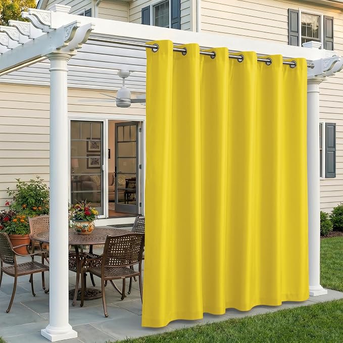 Set of 2 Outdoor Curtains for Patio Waterproof, Breathable Grommet Panels for by Sunshelf